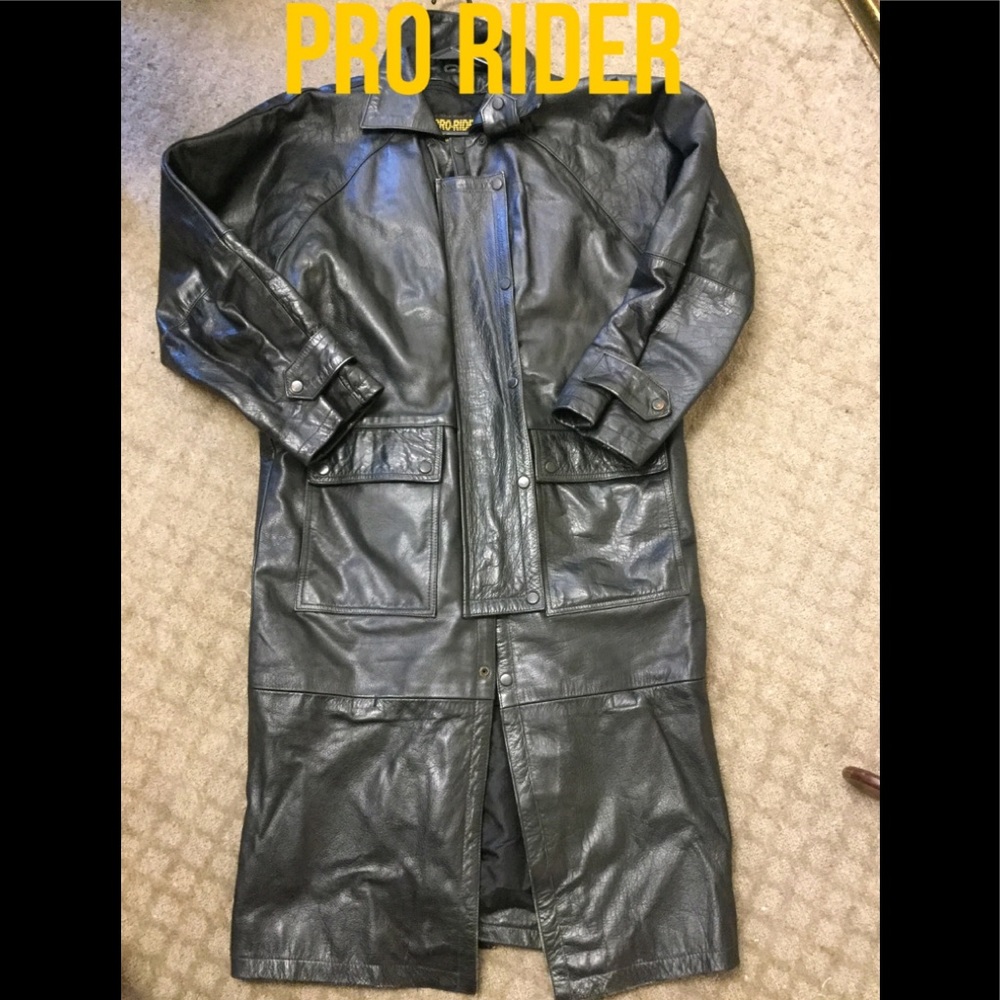 Vintage All Leather Pro Rider Motorcycle Coat
